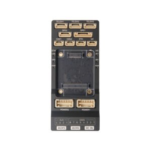 Front straight view of Pixhawk Standard V2 baseboard with fully labeled telemetry, GPS, CAN, power and servo pin headers