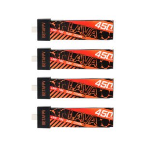 BETAFPV LAVA 1S 450mAh 75C LiHV tiny whoop lipo battery 4PCS pack, high performance 3.8V micro indoor drone battery with BT2.0 plug