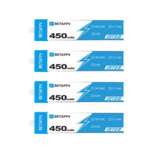 BETAFPV BT2.0 450mAh 1S 30C/60C LiHV tiny whoop lipo battery 4PCS pack, upgraded slim 3.8V micro indoor drone battery with BT2.0 plugvv