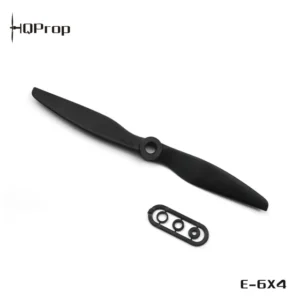 HQProp Thin Electric E-6X4 two-blade 6-inch fixed-wing RC airplane propeller single shot, black nylon electric plane prop with adapter ring