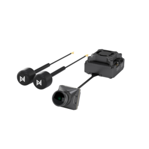 Walksnail Avatar GT FPV VTX camera kit product shot, CaddxFPV long range digital HD drone transmission system with dual high-gain antennas, built-in cooling fan and 256GB storage