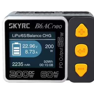 SKYRC B6ACneo All-In-One RC Balance Charger, Built-in 60W AC & 200W DC Input, 65W PD Output Compact LiPo Battery Charger For FPV Drone